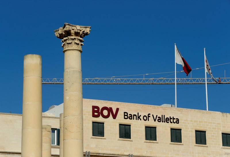 FILE PHOTO: A branch of the Bank of Valletta is seen in Valletta
