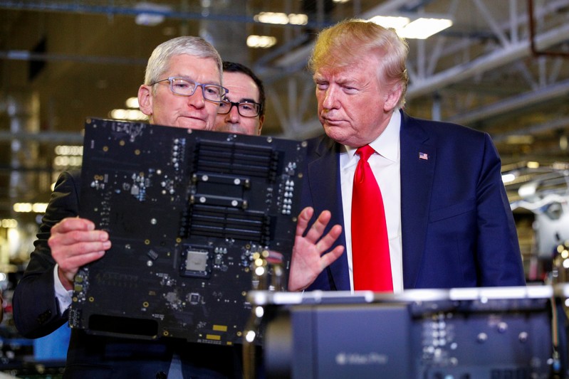 U.S. President Trump tours Apple Computer plant in Austin, Texas
