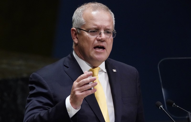 FILE PHOTO: Australian Prime Minister Scott Morrison addresses the 74th session of the United