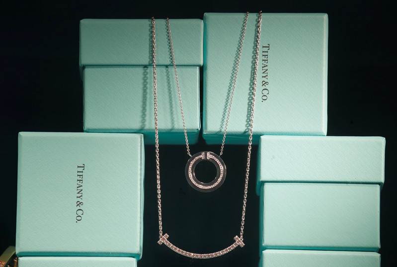 Tiffany & Co. jewelry is displayed in a store in Paris