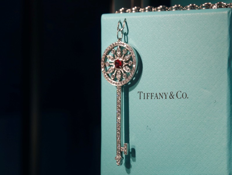 Tiffany & Co. jewelry is displayed in a store in Paris