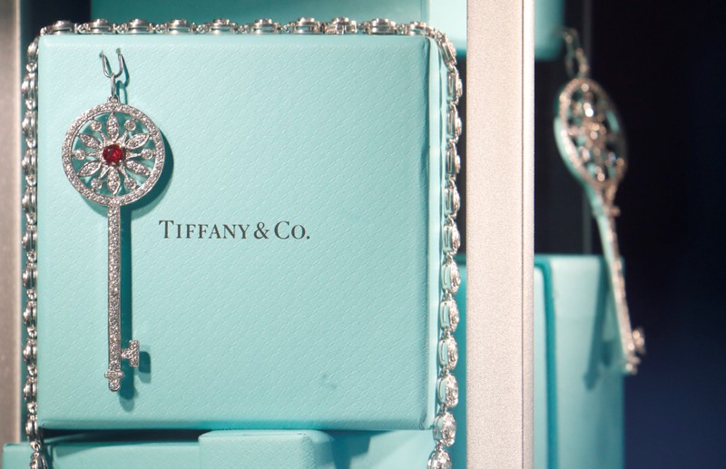 Tiffany & Co. jewelry is displayed in a store in Paris