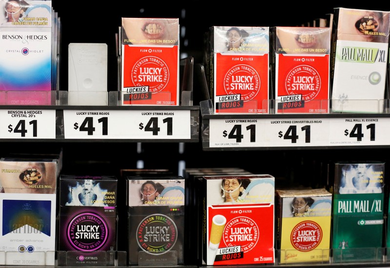 FILE PHOTO: Packs of Lucky Strike cigarettes are displayed for sale at a convenience store in