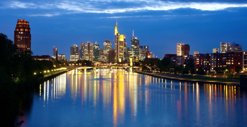 FILE PHOTO: The skyline with the banking district is photographed in Frankfurt