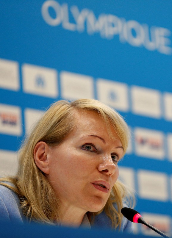 FILE PHOTO: Billionaire businesswoman Margarita Louis-Dreyfus attends a news conference in the