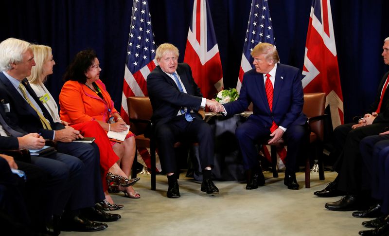 FILE PHOTO: U.S. President Trump meets with British Prime Minister Johnson on sidelines of U.N.