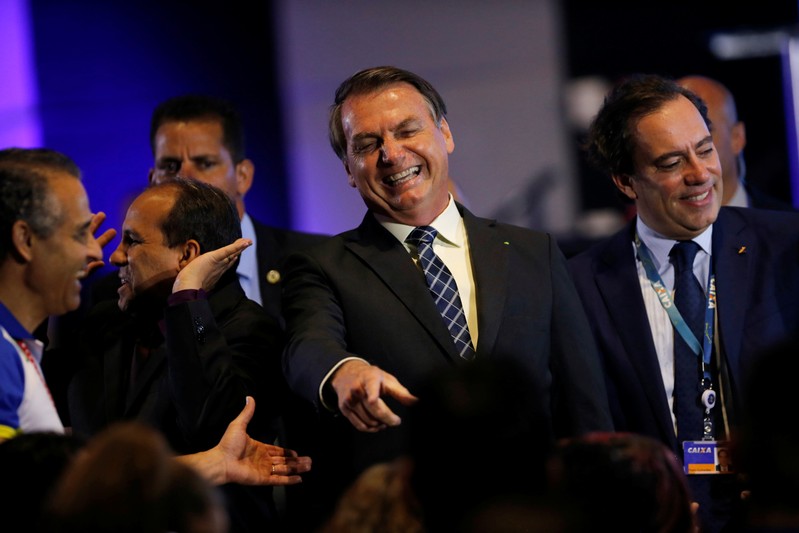 Brazil's President Jair Bolsonaro attends the event 