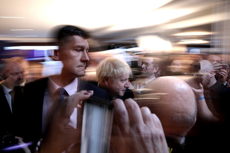 FILE PHOTO: Britain's PM Johnson launches the Conservative Party Scottish Manifesto in North