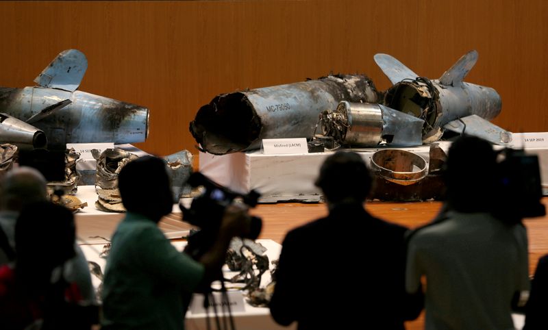 FILE PHOTO: Remains of the missiles which Saudi government says were used to attack an Aramco