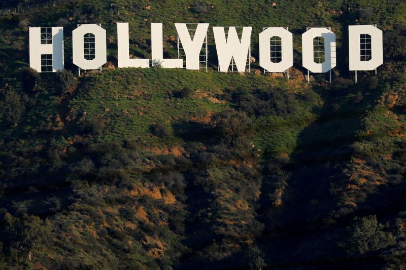 FILE PHOTO: The iconic Hollywood sign is shown on a hillside above a neighborhood in Los