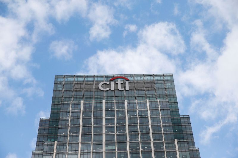 FILE PHOTO: A Citigroup office is seen at Canary Wharf  in London