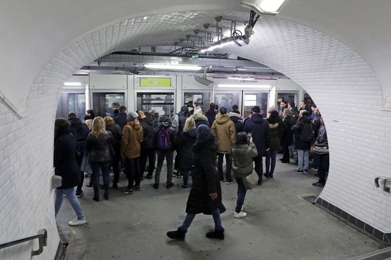 Seventh day of strike by all unions of the Paris transport network and French SNCF workers, in