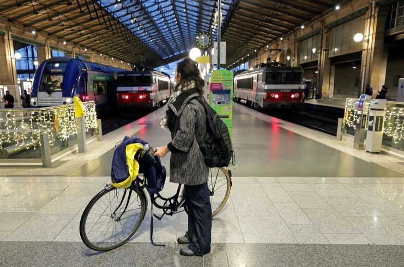 Seventh day of strike by all unions of the Paris transport network and French SNCF workers, in