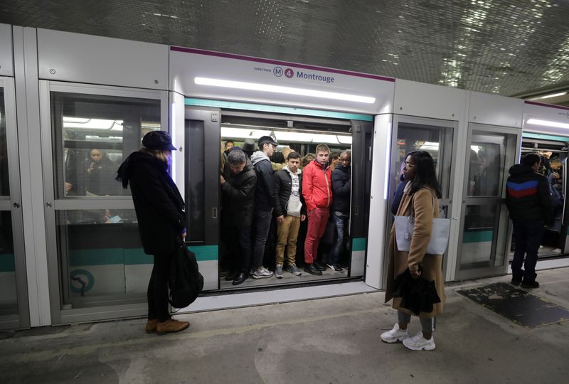 Seventh day of strike by all unions of the Paris transport network and French SNCF workers, in