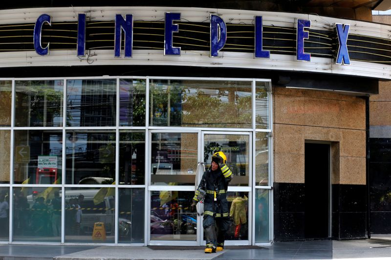 FILE PHOTO: The Cineplex logo is seen outside a movie theatre in Ottawa