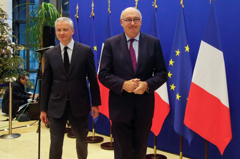French Finance Minister Bruno Le Maire meets European Trade Commissioner Phil Hogan at the