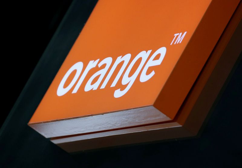 FILE PHOTO: The logo of French telecoms operator Orange is pictured in a retail store in