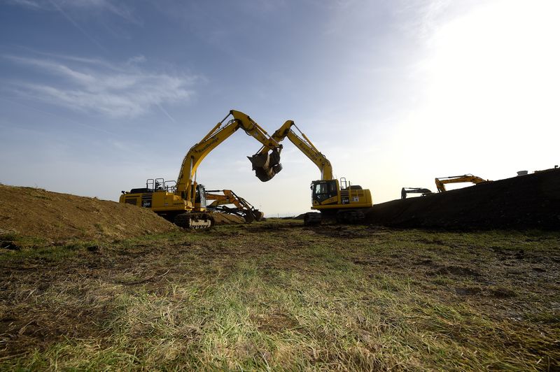 FILE PHOTO: General view of Dublin Airport's new north runway under construction in Dublin