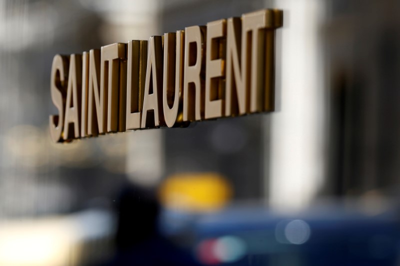-busFILE PHOTO: The logo of Saint Laurent, a brand of French luxury group Kering, is seen in
