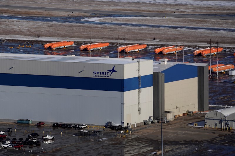 FILE PHOTO: Airplane fuselages bound for Boeing's 737 Max production facility sit in storage