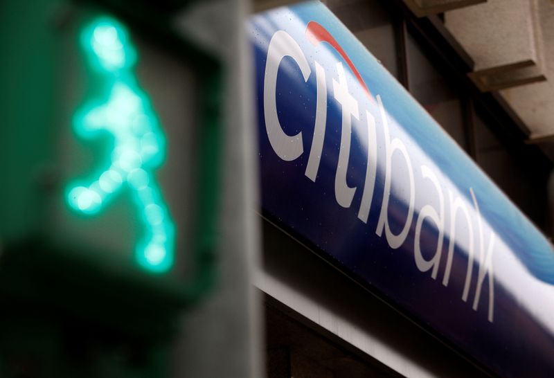 FILE PHOTO: A Citibank logo is seen in Taipei
