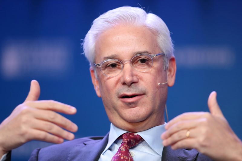 FILE PHOTO: FILE PHOTO: Charles Scharf, Chairman and CEO, BNY Mellon, speaks at the 2019 Milken