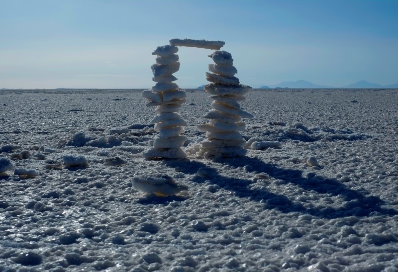 ILE PHOTO: View of salt lake in Uyuni