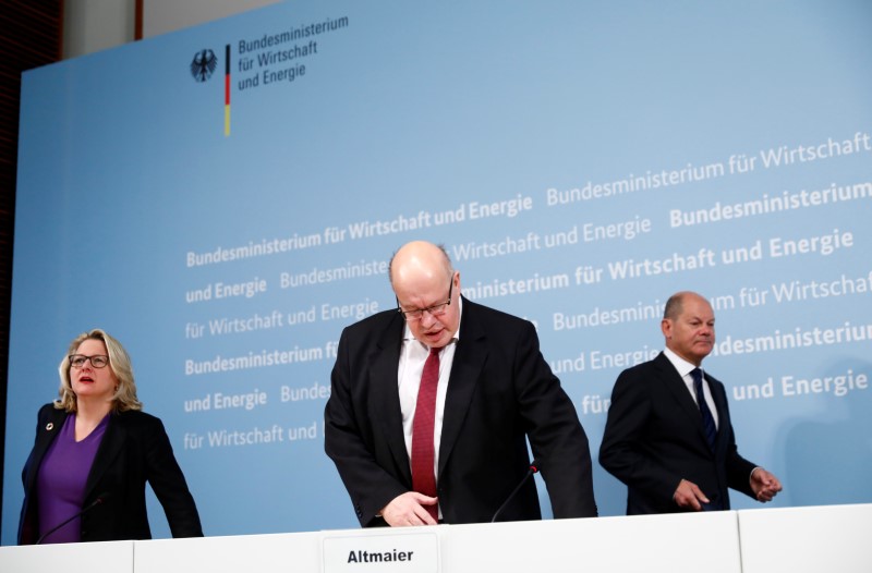 Germany's Economy and Energy Minister Altmaier, Environment Minister Schulze and Finance