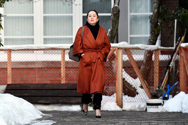 Huawei Chief Financial Officer Meng Wanzhou arrives at B.C. Supreme Court  to attend a case