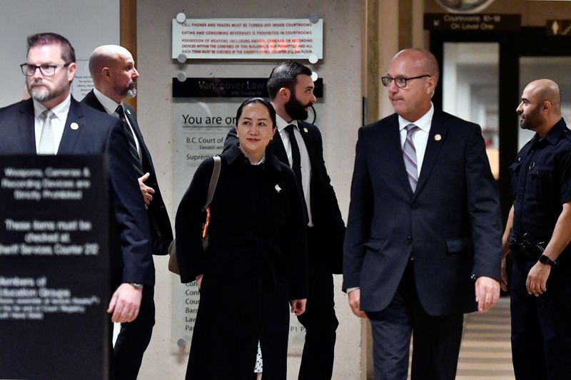 Huawei Chief Financial Officer Meng Wanzhou leaves B.C. Supreme Court following her extradition