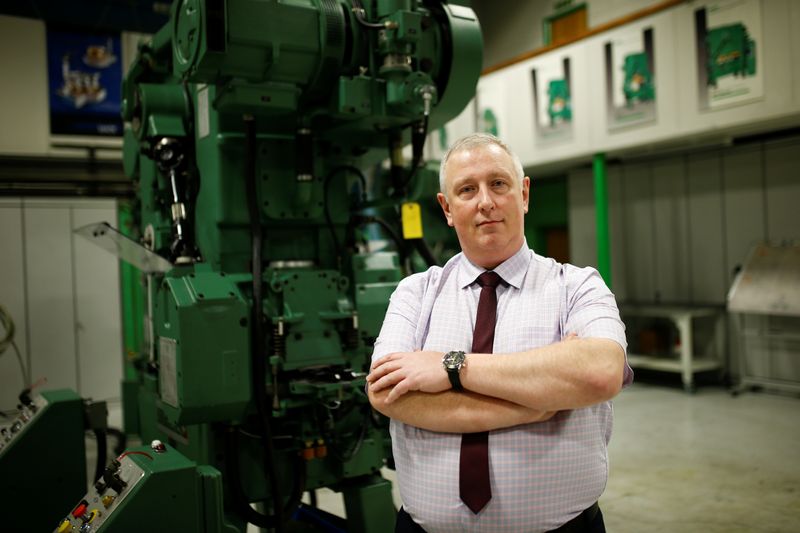 Managing Director of Bruderer Uk Ltd Adrian Haller poses at the company's factory in Luton