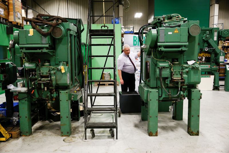 Service Manager of Bruderer Uk Ltd Mark Crawford, inspects a machine at the company's factory