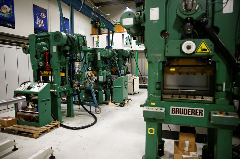 Service Manager of Bruderer Uk Ltd Mark Crawford walks at the company's factory in Luton