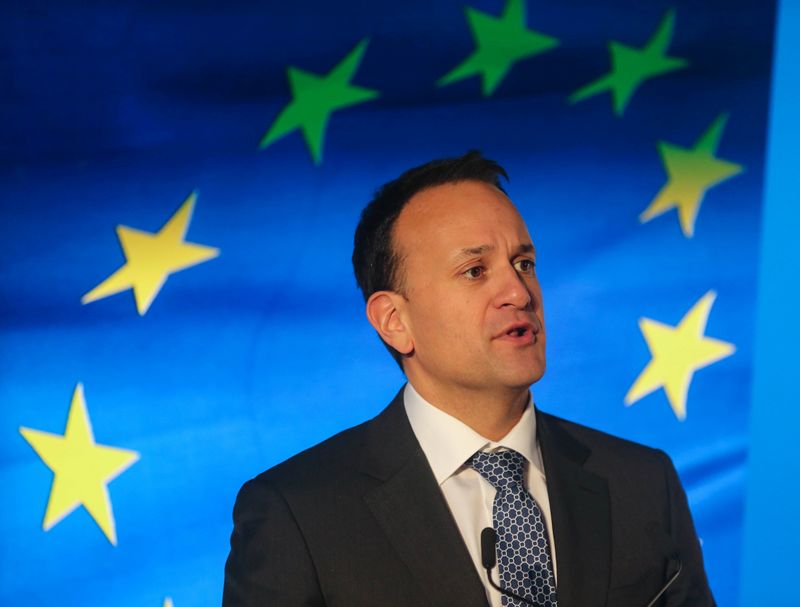 Varadkar, Irish Taoiseach (Prime Minister) and leader of the  Fine Gael party speaks at the