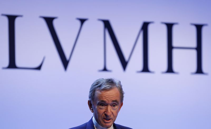 LVMH luxury group Chief Executive Bernard Arnault announces their 2019 results in Paris