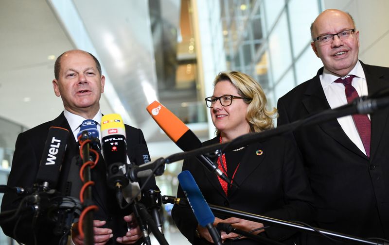 German Minister of Finance Olaf Scholz, German Environment Minister Svenja Schulze and German