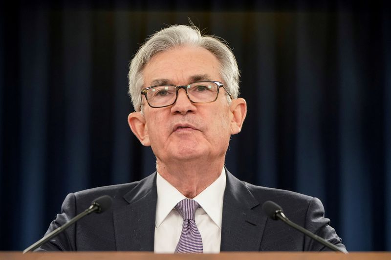 Jerome Powell holds a news conference in Washington