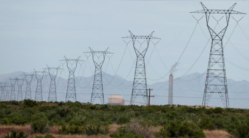 FILE PHOTO: Power lines run from the coal fired Intermountain Power Project, which will close