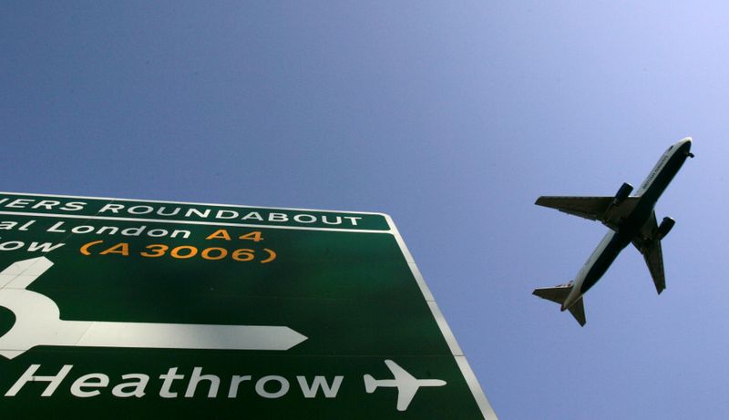 British Airways passenger plane prepares to land at Terminal 5 at Heathrow Airport in London