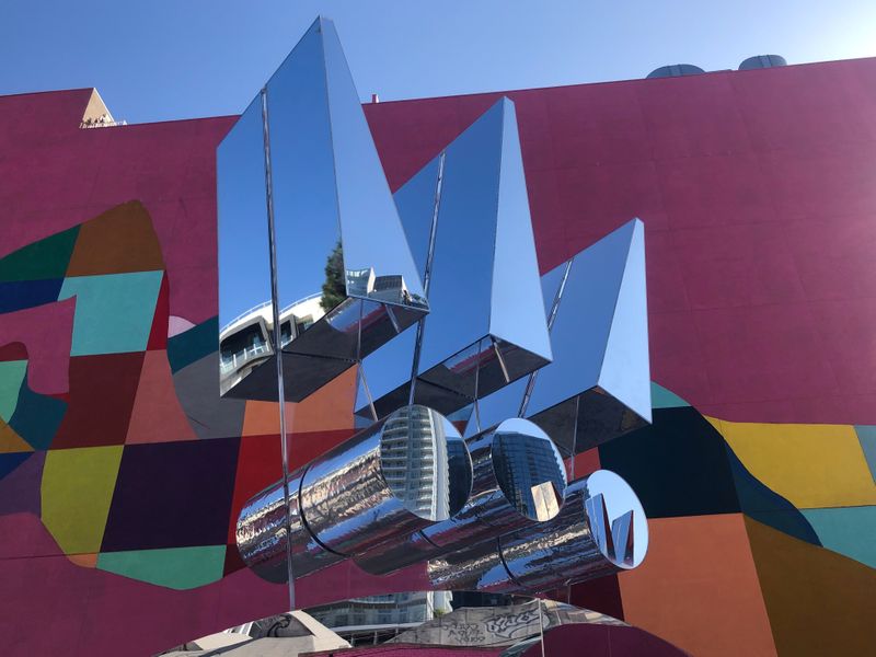 FILE PHOTO: The new Pandora logo is displayed at an event in Los Angeles