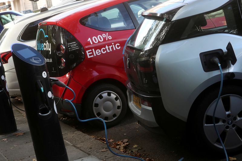 Exhaust pipes of a car are pictured in London