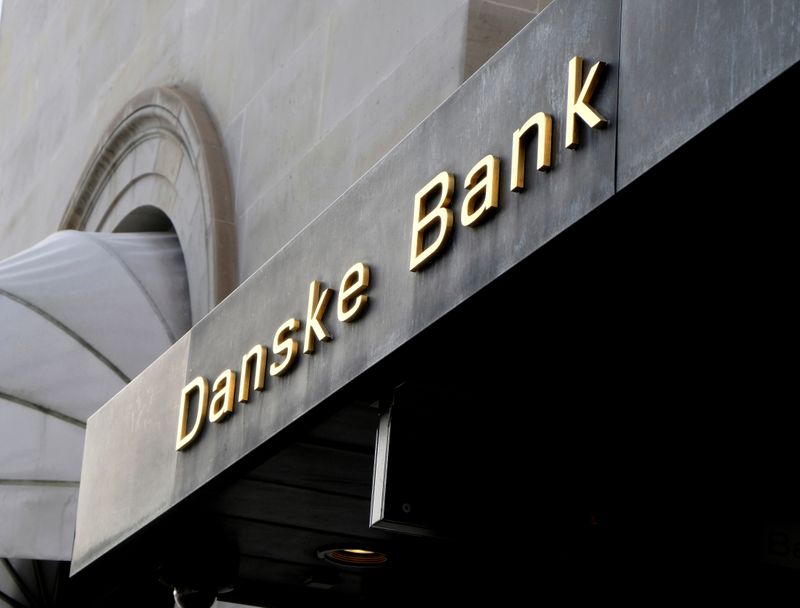 FILE PHOTO: A Danske bank sign is seen on a bank's headquarters in Copenhagen