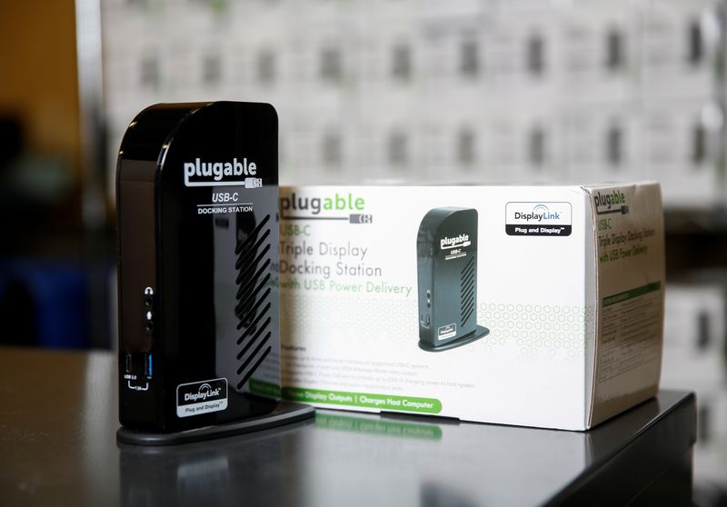 A Plugable Technologies USB-C docking station that Bernie Thompson sells on Amazon.com