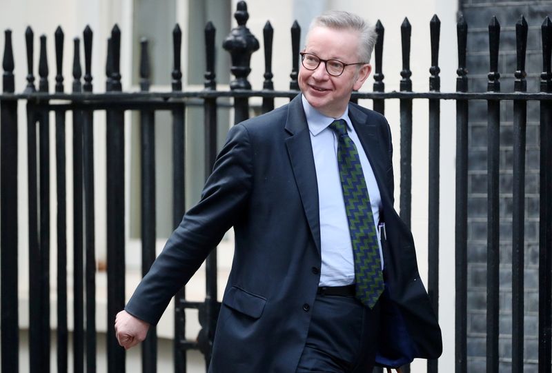 Britain's Chancellor of the Duchy of Lancaster Michael Gove arrives at a cabiet meeting.