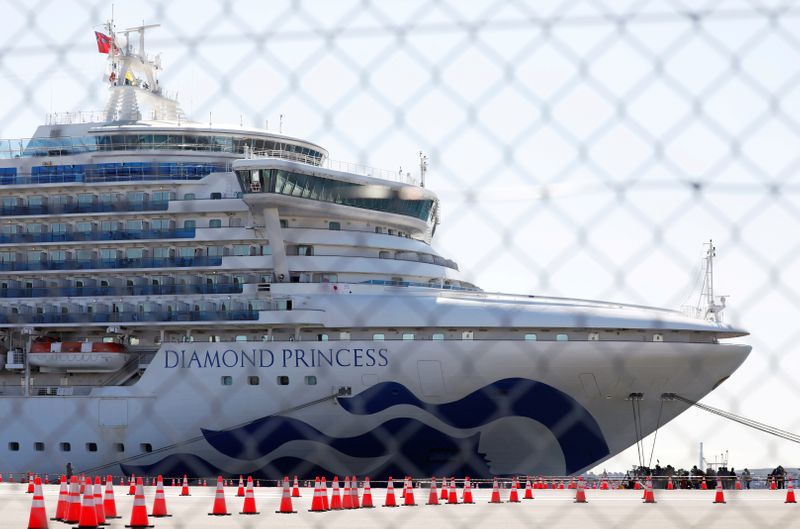 FILE PHOTO: The cruise ship Diamond Princess, where dozens of passengers were tested positive