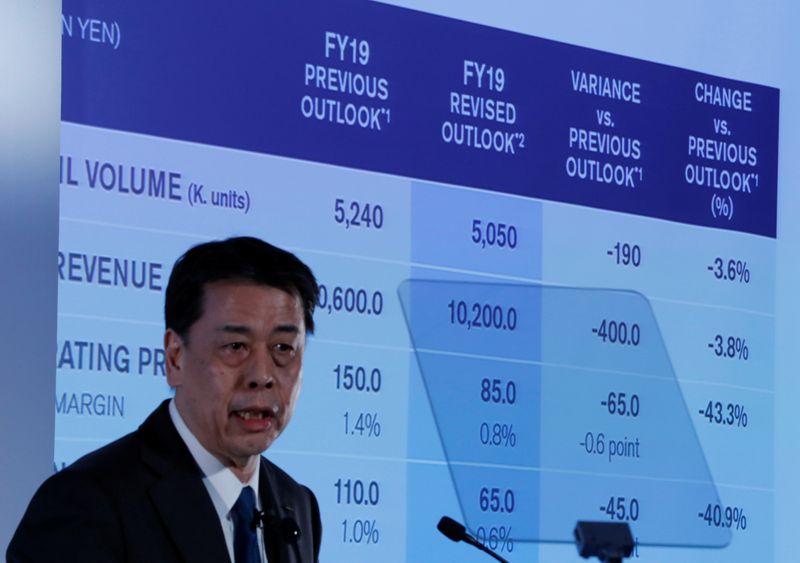 Nissan Motor Co CEO Makoto Uchida speaks during a news conference at its headquarters in