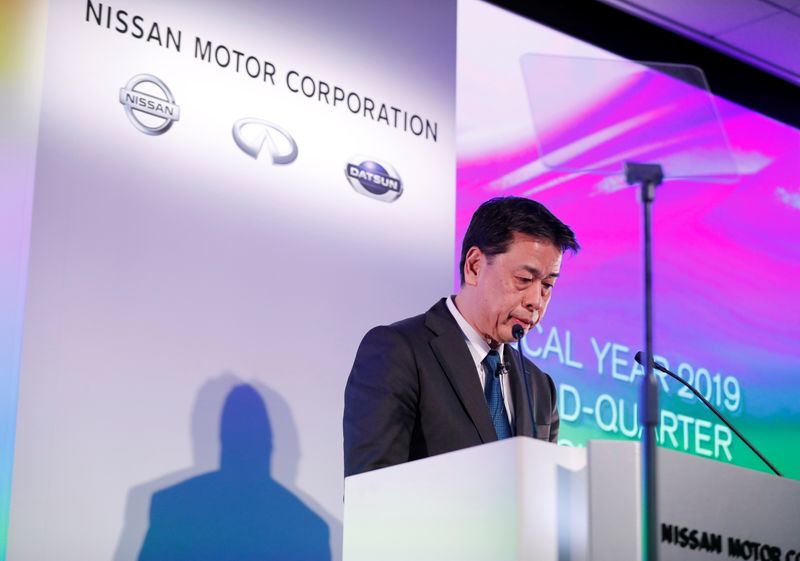 Nissan Motor Co CEO Makoto Uchida speaks during a news conference at its headquarters in