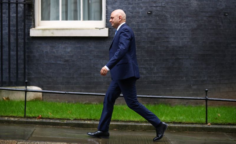 Sajid Javid arrives at Downing Street 10 in London, Britain