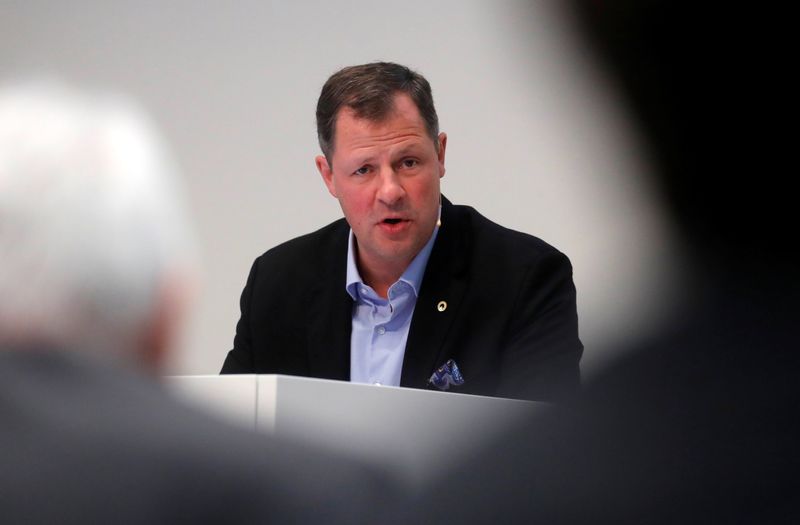 CEO Oetterli of Swiss elevator maker Schindler addresses annual news conference in Zurich