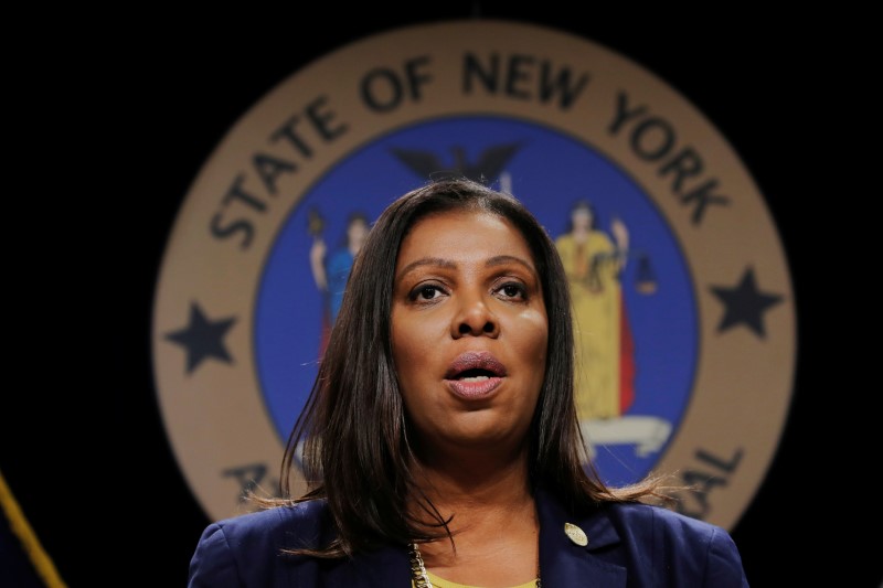 FILE PHOTO: New York State Attorney General, Letitia James, announces a lawsuit by the state of
